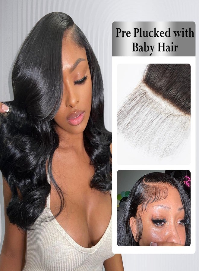 ASHINE 5x5 HD Lace Closure Body Wave Human Hair 5x5 Real HD Lace Closure Invisible Bleached Knots Pre Plucked with Baby Hair Natural Hairline 14 Inch - Image 5