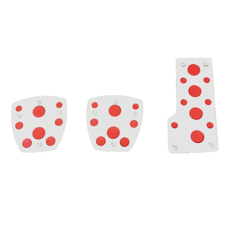 Oshotto 3 Pcs Non-Slip Manual CS-08 Car Pedals Kit Sports Pad Covers Set Compatible with Volkswagen Tiguan (Red) - Image 2