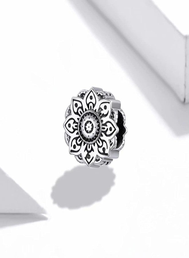 Qings Classical Vintage Lotus Bead Charm 925 Sterling Silver Flower for Bracelet Making DIY as Gift for Women Daughter - Image 2