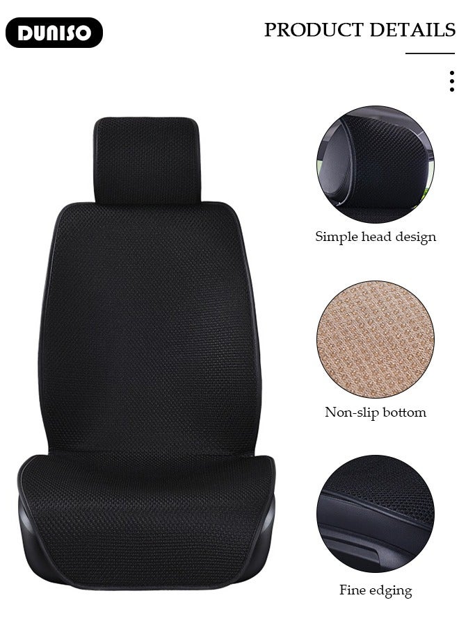 DUNISO 2pcs Auto Breathable Universal Four Seasons Front Car Seat Covers Luxury Include Front Car Seat Protector Compatible with 95% Vehicle Fit for Cars Truck SUV or Vans  - Image 3