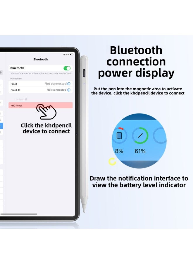 Loquat Bluetooth For ApplePencil Special Touch Capacitive Pen Ipad Stylus Anti-misoperation Active Capacitive Pen-Color:Light Blue - Image 3
