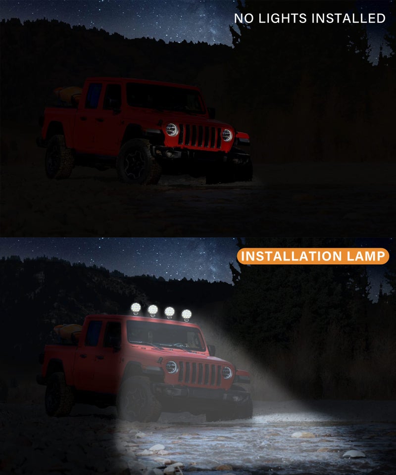 AOCISKA 2PCS 4.5Inch Round LED Offroad Lights,42W Led Round Light Bar Spot Light Fog Light Bumper Work Light, LED Off Road Light Flood Light - Image 3