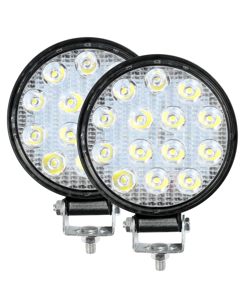 AOCISKA 2PCS 4.5Inch Round LED Offroad Lights,42W Led Round Light Bar Spot Light Fog Light Bumper Work Light, LED Off Road Light Flood Light - Image 1