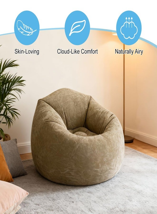 Huiguli Inflatable Bean Bag Chair for Adults with Air Pump, Blow Up Chair for Indoor & Outdoor, Portable Lounger Sofa for Movie Night, Camping, Living Room (Brown) - Image 4