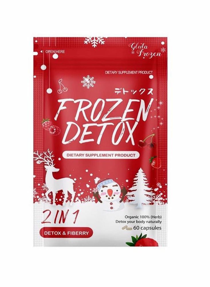 Gluta Frozen Detox 2-In-1 Detox And Fiberry Dietary Supplement - 60 Capsules - Image 1