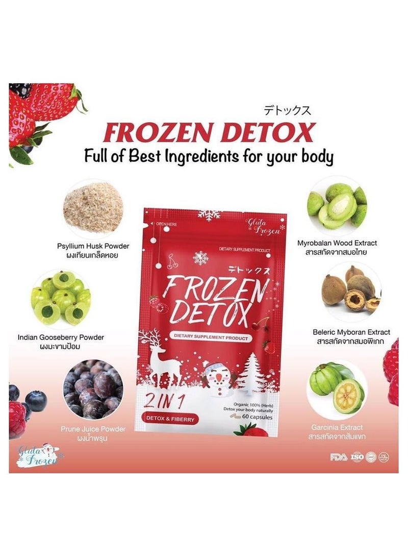 Gluta Frozen Detox 2-In-1 Detox And Fiberry Dietary Supplement - 60 Capsules - Image 3