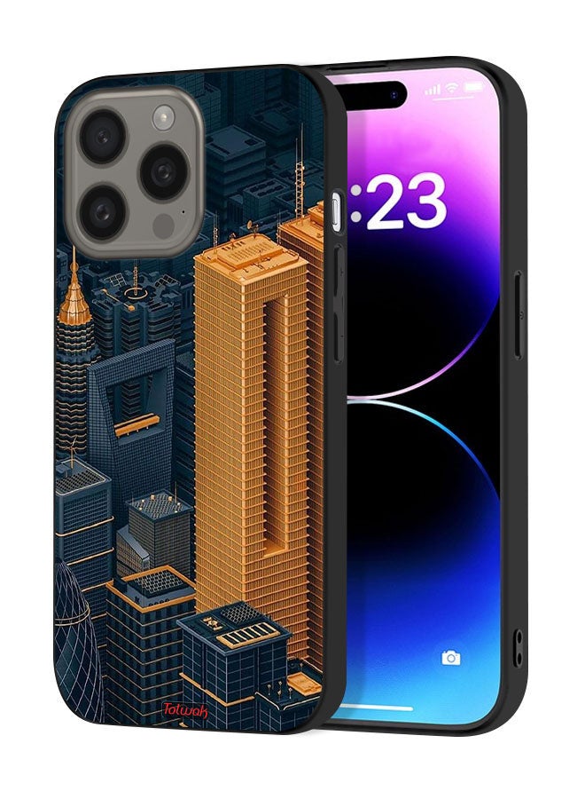Tolwak Apple iPhone 15 Pro Protective Case Cover Buildings Art - Image 1