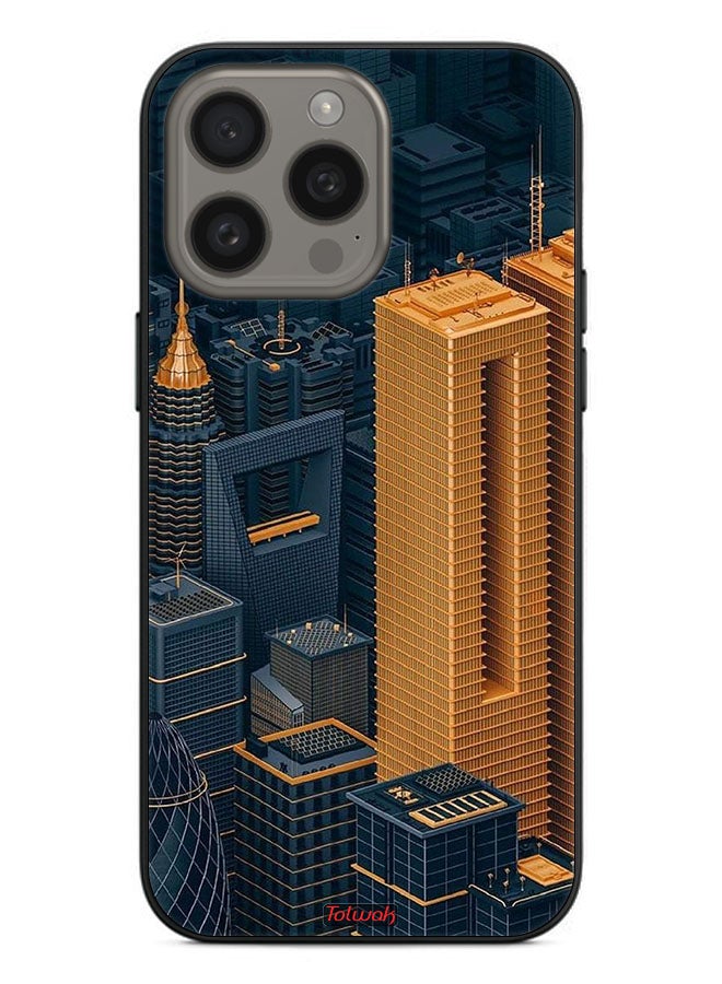Tolwak Apple iPhone 15 Pro Protective Case Cover Buildings Art - Image 2