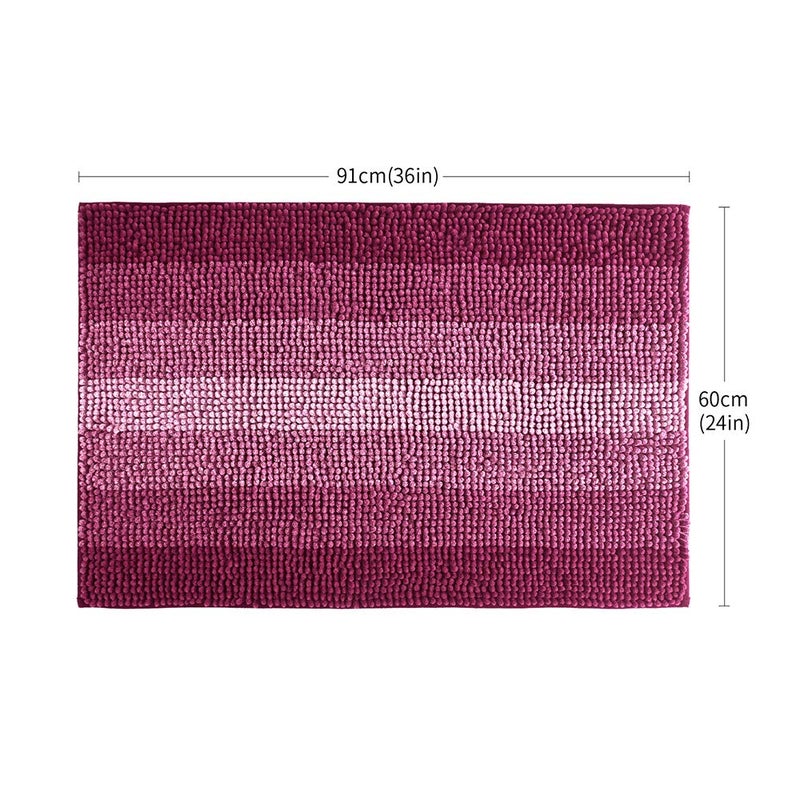 COSY HOMEER Bath Rugs Made of 100% Polyester Extra Soft and Non Slip Bathroom Mats Specialized in Machine Washable and Water Absorbent Shower Mat (36x24Inch  Fuchsia)  - Image 2
