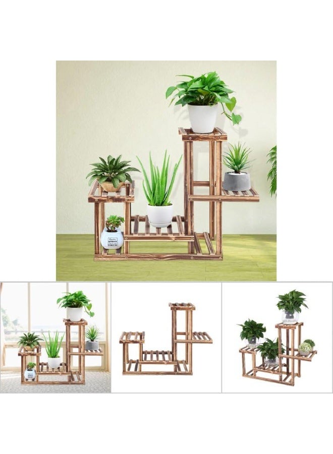 حامل نباتات خشبي متعدد الطبقات - لعرض أصص الزهور في الحديقة والداخل - Image 5