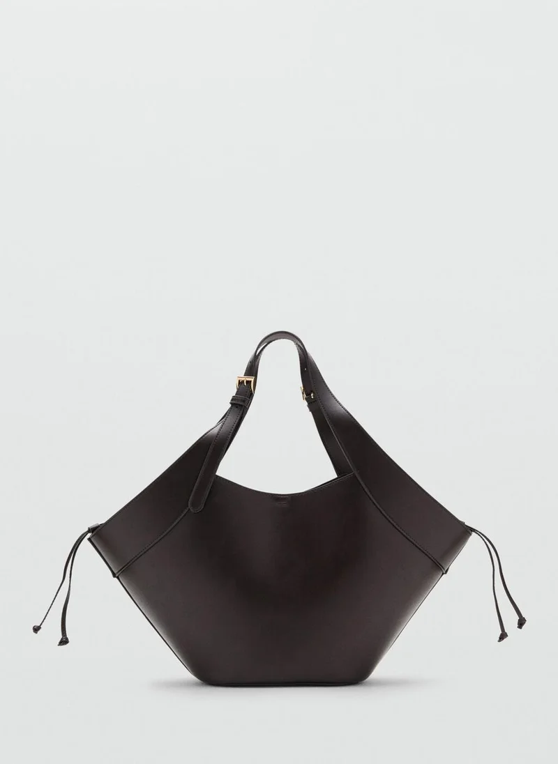 MANGO Large double-handle bag with buckles