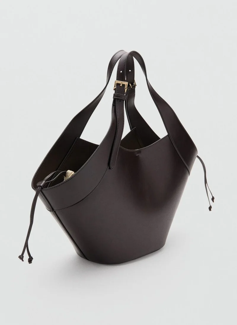 MANGO Large double-handle bag with buckles