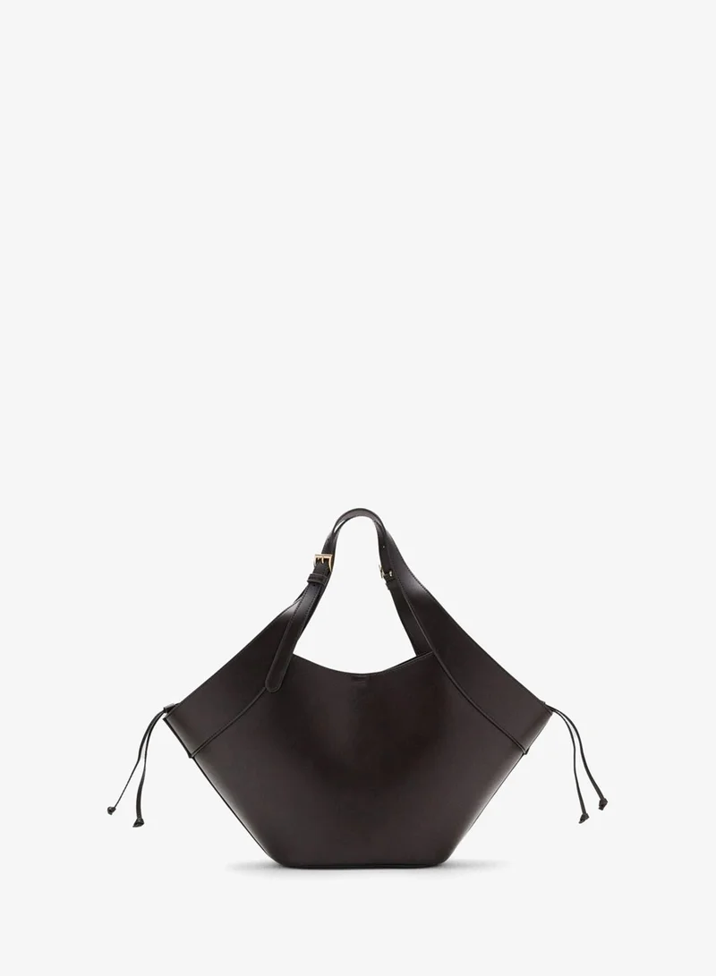 مانجو Large double-handle bag with buckles