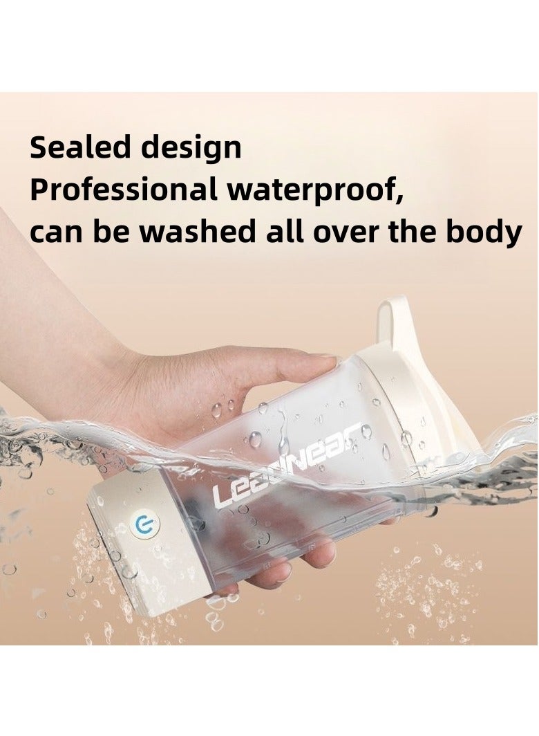 ليد نير زجاجة رج بروتين كهربائية، زجاجات خلط قابلة لإعادة الشحن عبر USB، زجاجات رج لخلطات البروتين خالية من مادة BPA، كوب محمول لعصير المكملات الغذائية أثناء التمرين - Image 5