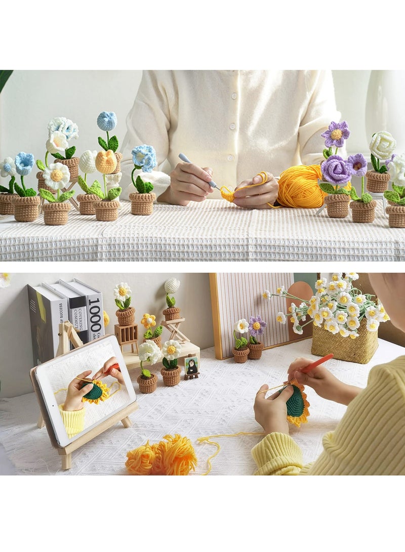 Beginner Crochet Knitting Kit - Mini Flower Pot Ornaments for Adults and Kids with Easy Instructions - Perfect Creative Gift for Craft Lovers - Image 2