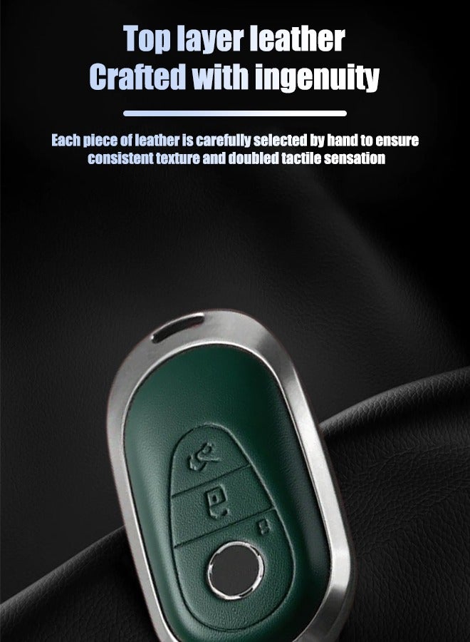 Generic The first layer of cowhide material key cover, suitable for Mercedes-Benz, the original car mold, restore the original texture of the key, goodcar.  - Image 2