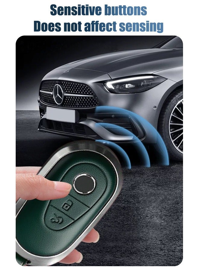 Generic The first layer of cowhide material key cover, suitable for Mercedes-Benz, the original car mold, restore the original texture of the key, goodcar.  - Image 3