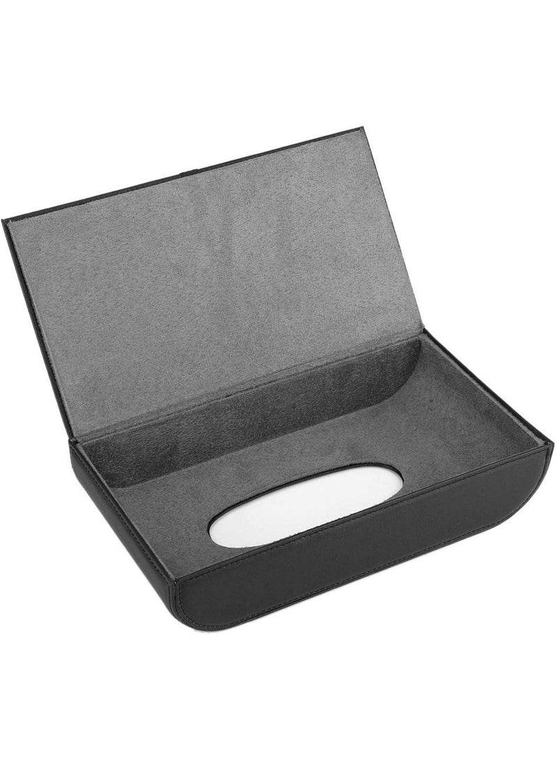 Raxoom Car Tissue Boxes PU Leather Facial Tissue Box Dispenser Napkin Paper Towel Holder Multifunctional Parts(black) - Image 4