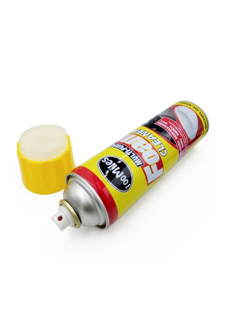 100Miles Multi Purpose Foam Cleaner 650ml Upholstery Carpet Seat Fabric Dashboard Door Panel Interior Cleaner Deep Cleaning Foam for Car Home Office Sofa Mattress Rug Vinyl Trim Stain Care Surface Care Brush Top Applicator Formula . - Image 4