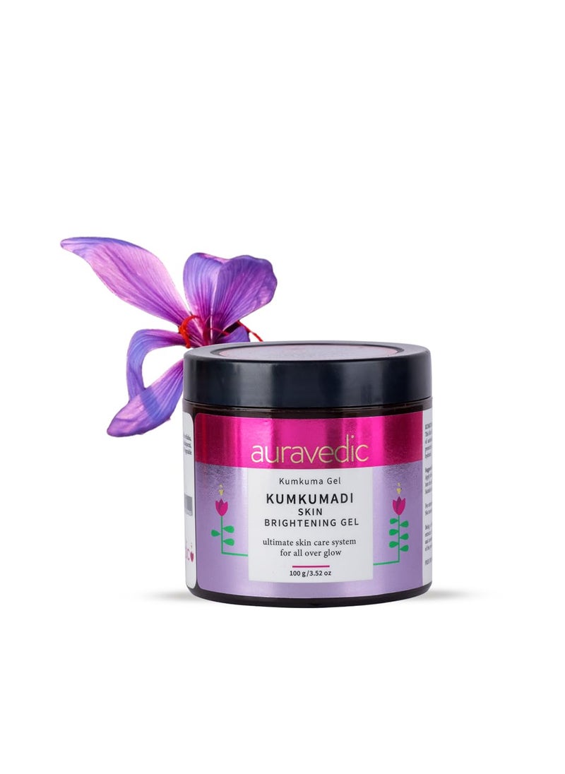 Auravedic Kumkumadi Gel  Saffron Infused Face Moisturizer to Revive Dull Skin  Long Lasting Hydration for All Skin Types  Natural Skin Illuminator  353 Oz100g 