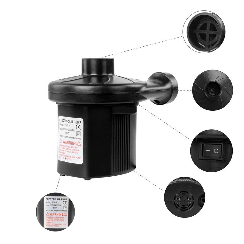 jaexest Generic Electric Air Pump DC12V-AC230V Electric Pump with 3 Attachments, Automatic Pum - Image 5
