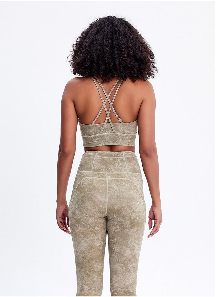 Loquat - Yoga Exercise Fitness Running Bra Grey - Image 1
