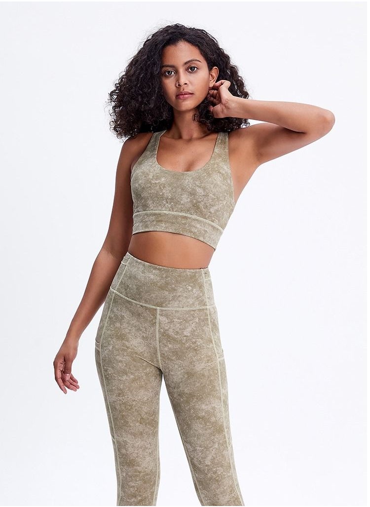 Loquat - Yoga Exercise Fitness Running Bra Grey - Image 1