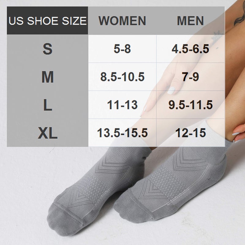 CS CELERSPORT CelerSport 6 Pack Men's Ankle Socks with Cushion, Sport Athletic Running Socks, Gray, Large - Image 2