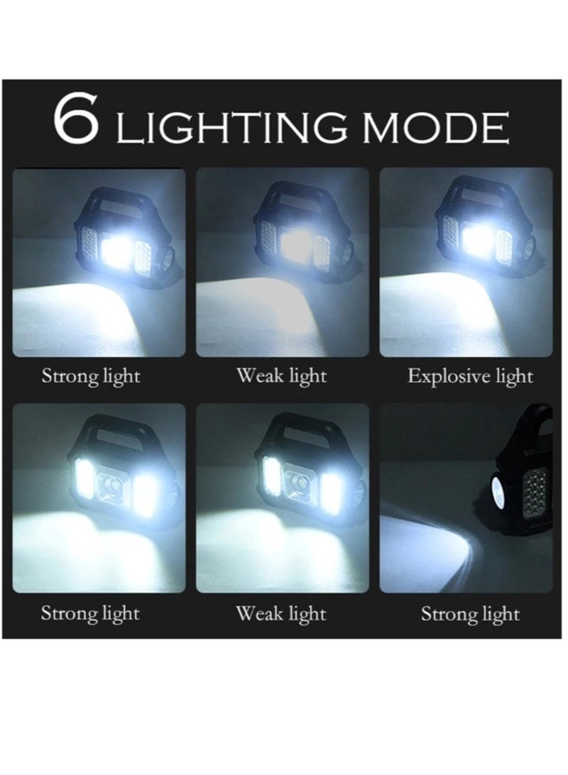 مصباح تخييم COB يعمل بالطاقة الشمسية فائق السطوع مقاوم للماء 6 تروس COB / LED USB مصباح كشاف قابل لإعادة الشحن 800LM - Image 3