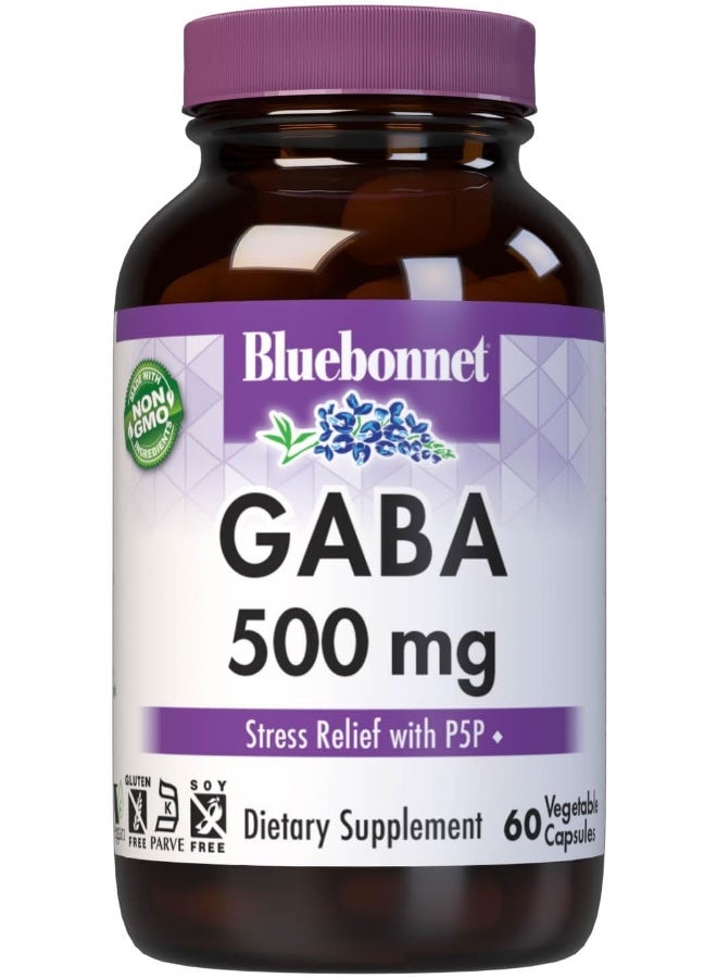 Bluebonnet Nutrition GABA 500mg 60 Veg Capsules - Image 1