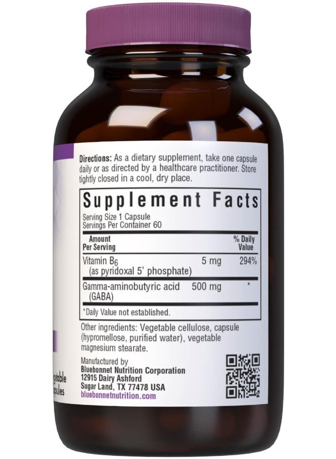 Bluebonnet Nutrition GABA 500mg 60 Veg Capsules - Image 2
