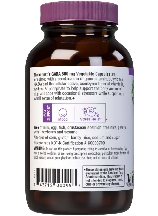 Bluebonnet Nutrition GABA 500mg 60 Veg Capsules - Image 3