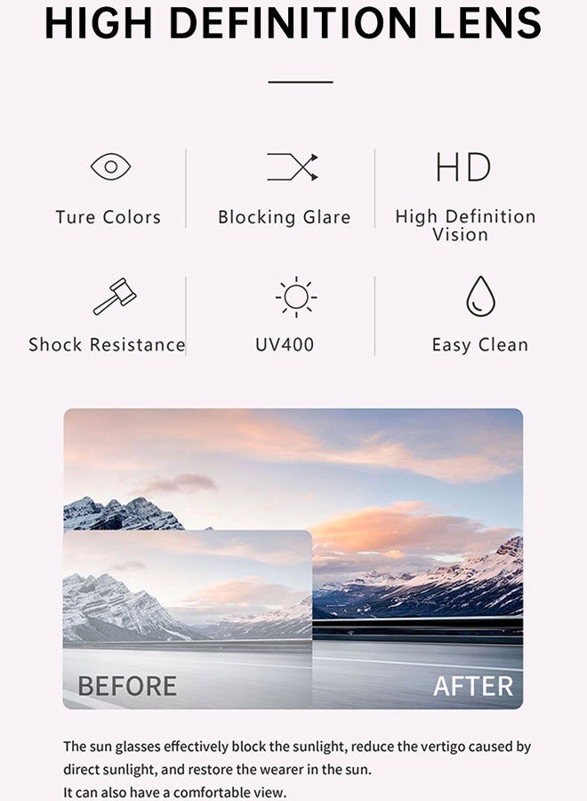 CIKJUK Square Sunglasses for Men Women Trendy Sun Glasses Chunky Rivet Design Men's Women's Sunglass Mens Fashion Shades UV400 Protection Sun Glas Black - Image 4