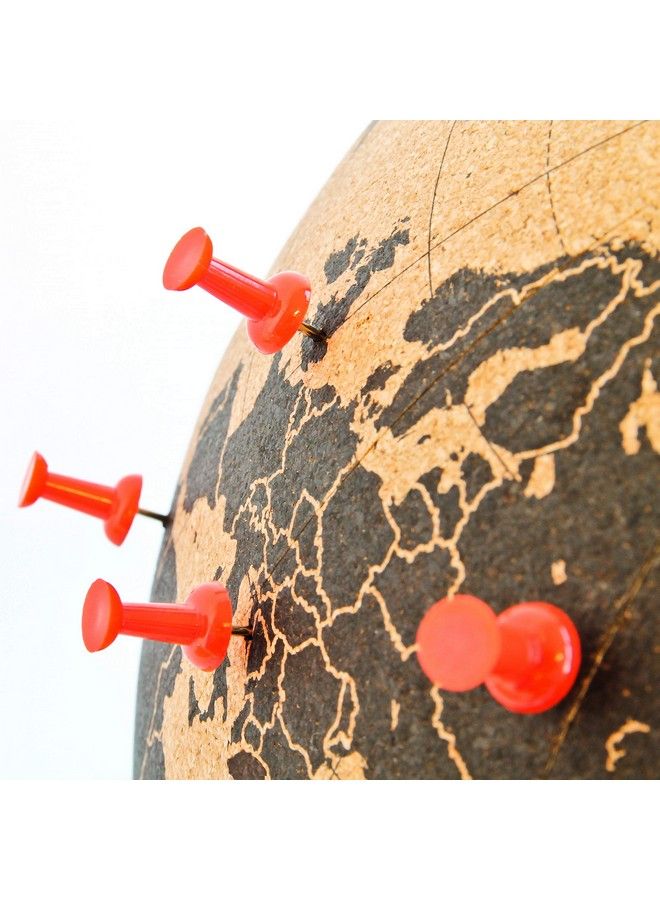 Suck UK ; كرة أرضية من الفلين ; لوحة دبابيس خريطة العالم ; ديكور كرة أرضية من الفلين ; خريطة سفر مع دبابيس ; كرات أرضية للعالم مع حامل ; ديكور سفر وديكور مكتب ; هدايا سفر ; ميني أسود - Image 3