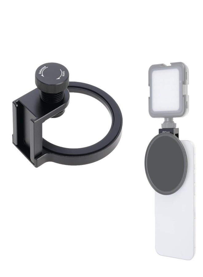 FOTGA 67mm Threaded Lens Filter Adapter Filter Clip for iPhone 14 15 16 Pro Max Smartphone Cell Phone,with Cold Shoe Mount for Micrphone/LED Light,Anti-Slip/Anti-Scratch Lock Knob - Image 1
