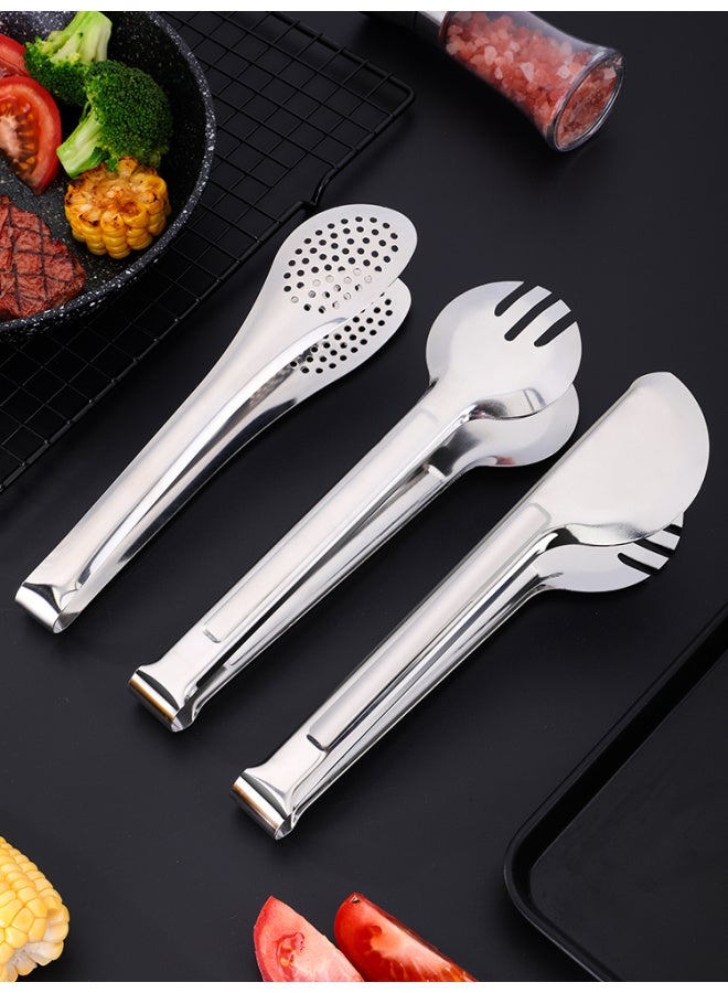 304 Stainless Steel Food Clip Kitchen Clip Special Barbecue Fried Steak Grilled Meat Hand Scratches Malatang Anti-scalding-Color:( 12inch ) Exquisite Food Clip - Image 4