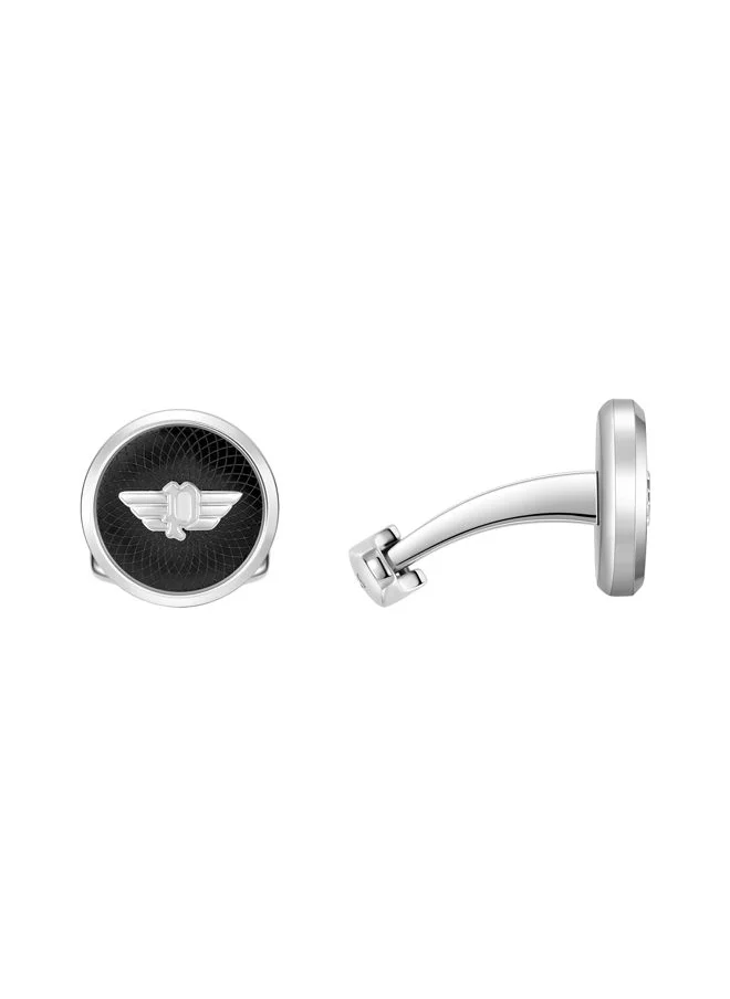 بوليس Extended Silver and Black Cufflinks For Men