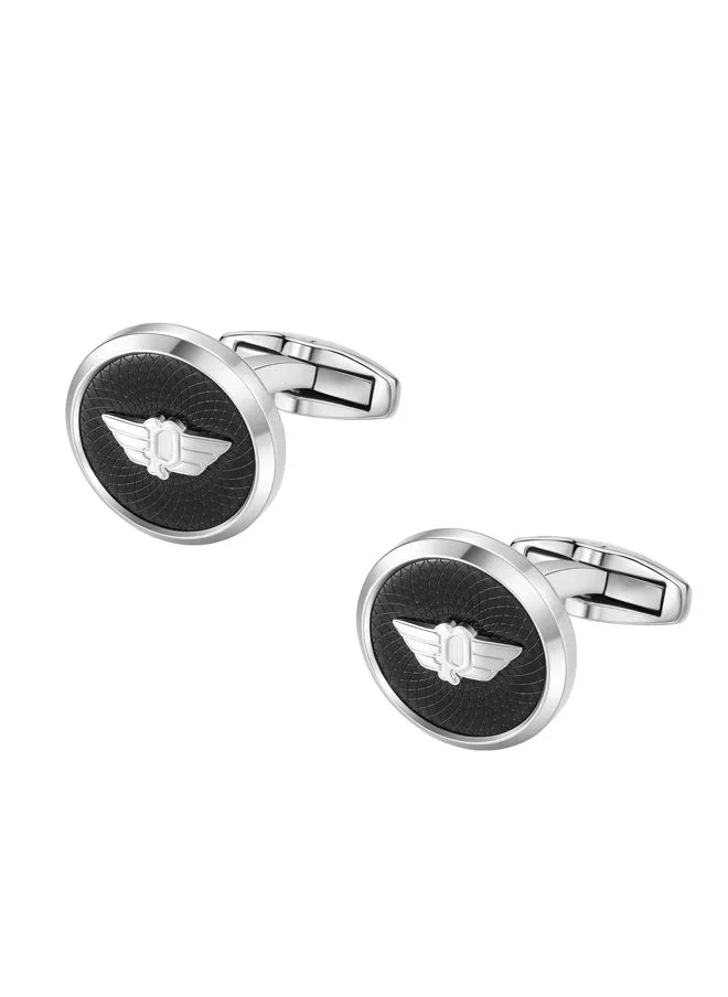 بوليس Extended Silver and Black Cufflinks For Men