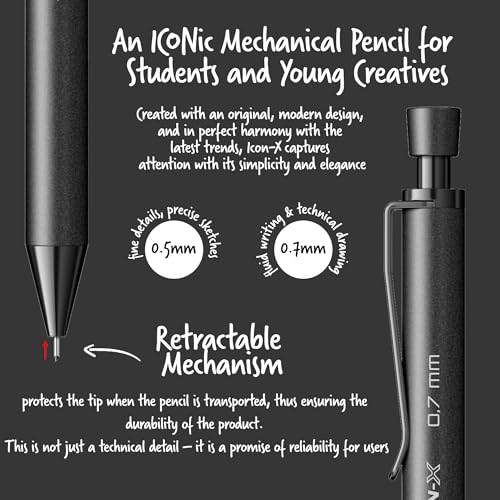 Scrikss 0.7mm Mechanical Pencil | Matte Black | Icon-x - Image 4