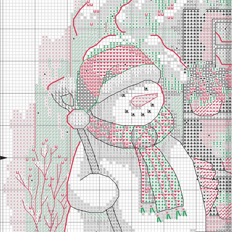 Dimensions Counted Cross Stitch Kit 'Garden Shed Snowman' 14 Count White Aida, 12'' x 14'' - Image 4