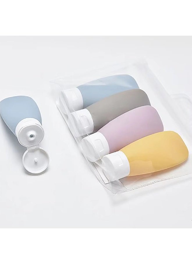 Generic - 4Pcs Travel Bottles Kit 60ml, Soft Silicone Lotion Container Squeeze Tube Empty Bottle, Portable Travel Shampoo Bottle with Label - Image 1