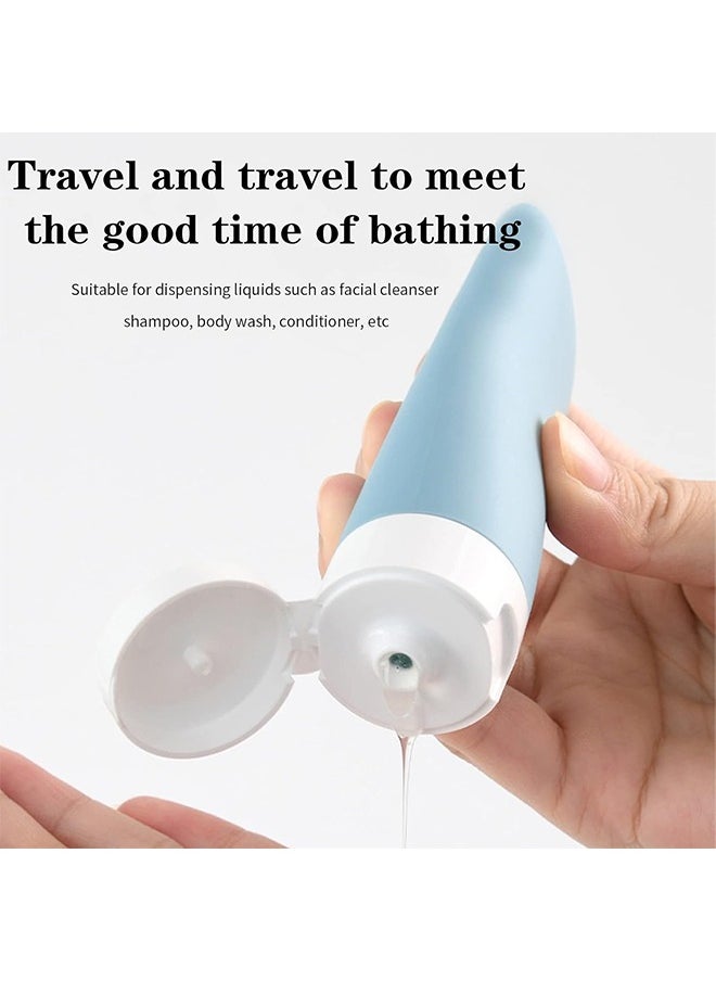 Generic - 4Pcs Travel Bottles Kit 60ml, Soft Silicone Lotion Container Squeeze Tube Empty Bottle, Portable Travel Shampoo Bottle with Label - Image 1