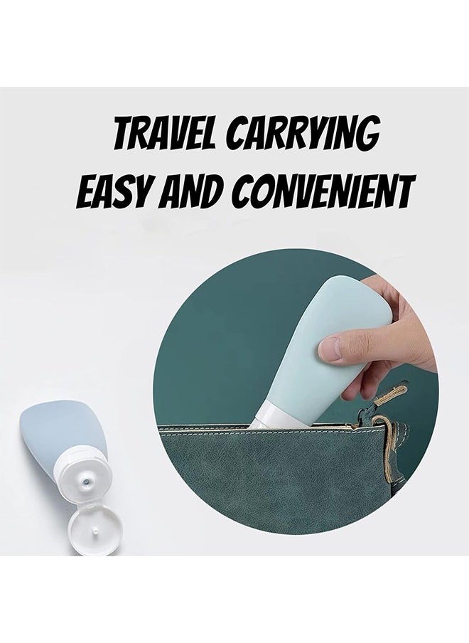 Generic - 4Pcs Travel Bottles Kit 60ml, Soft Silicone Lotion Container Squeeze Tube Empty Bottle, Portable Travel Shampoo Bottle with Label - Image 1