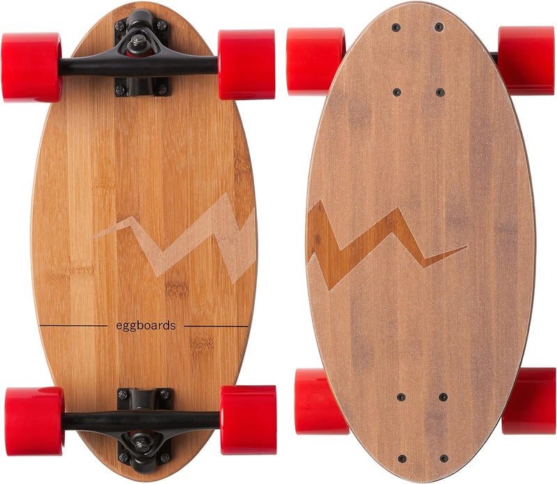 eggboards Mini Longboard The Original. Portable Bamboo Cruiser Skateboards for Adults. Easy to Carry, Smooth to Ride. for Beginner & Experienced Riders. Long Board Complete Egg Skateboard - Image 1
