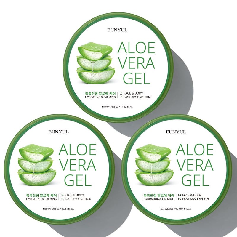 EUNYUL PACK OF 3 Aloe Vera Soothing Gel 10 14 fl oz  300ml X 3EA Korean Skincare Body Care After Sunburn