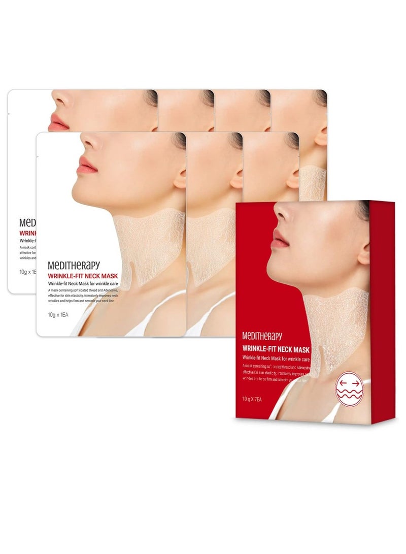 MEDITHERAPY Wrinkle fit Korean Mesh Sheet Masks for Neck | 7EA - Image 1