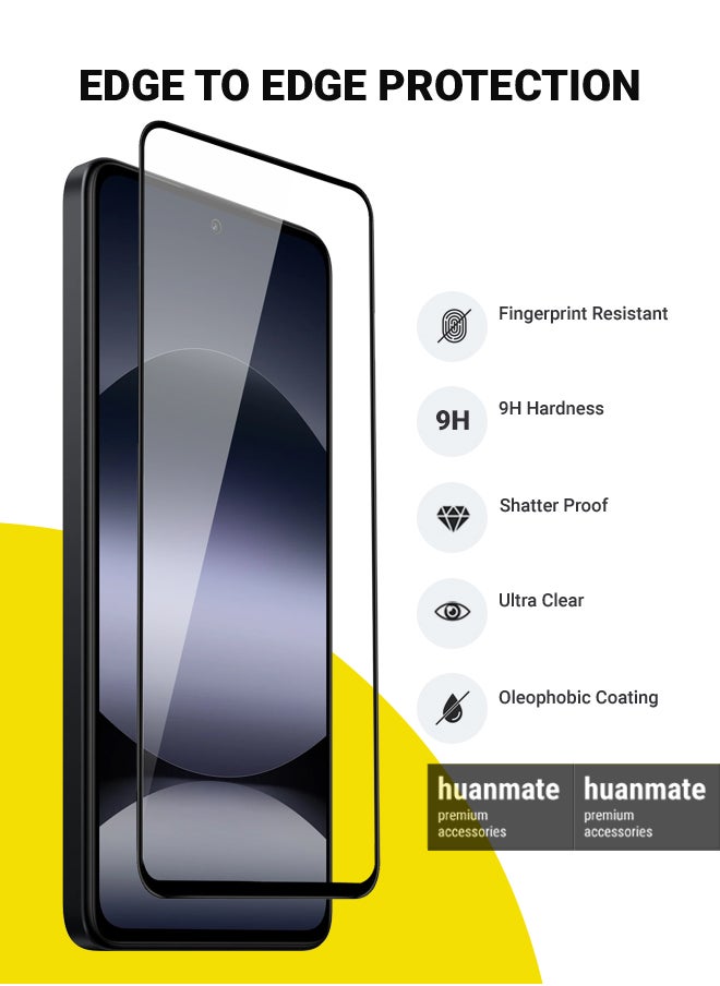 Xiaomi Redmi Note 14 4G Screen Protector – Premium Edge to Edge Tempered Glass, High Transparency, Delicate Touch, Anti-Explosion, Smooth Arc Edges, Easy Installation