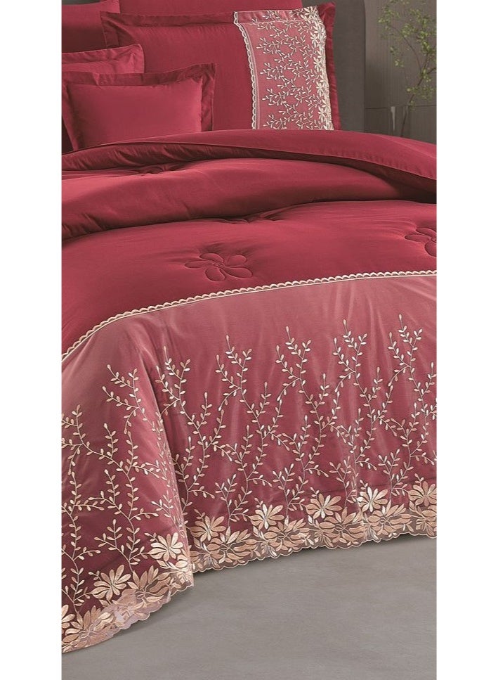 مارك مفرش نفرين فخم ملكي عرائسي نفرين بتصميم الدانتيل من خامه الميكروفايبر مقاس 240*260 سم - Image 2