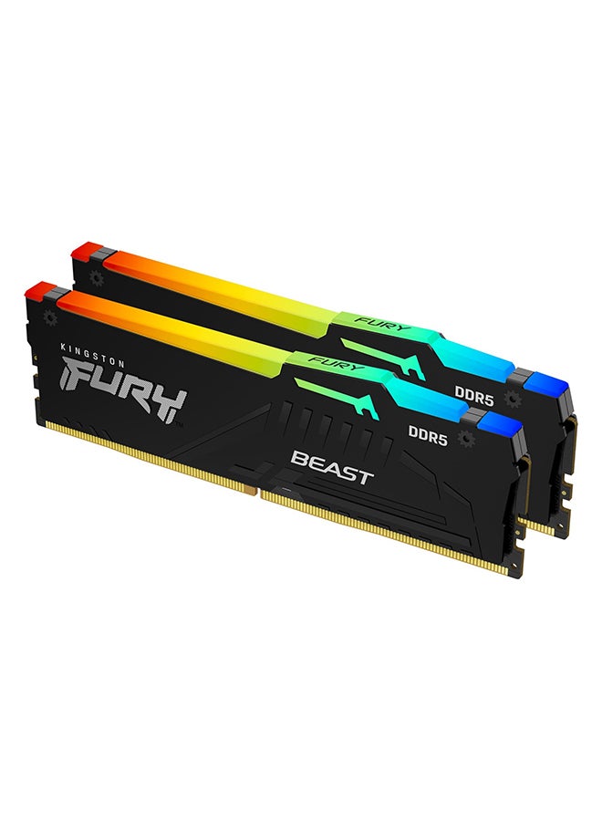 كينغستون وحدة ذاكرة FURY Beast RGB سعة 16 جيجابايت 2 × 8 جيجابايت DDR5 6000 ميجا هرتز KF560C40BBAK2-16/