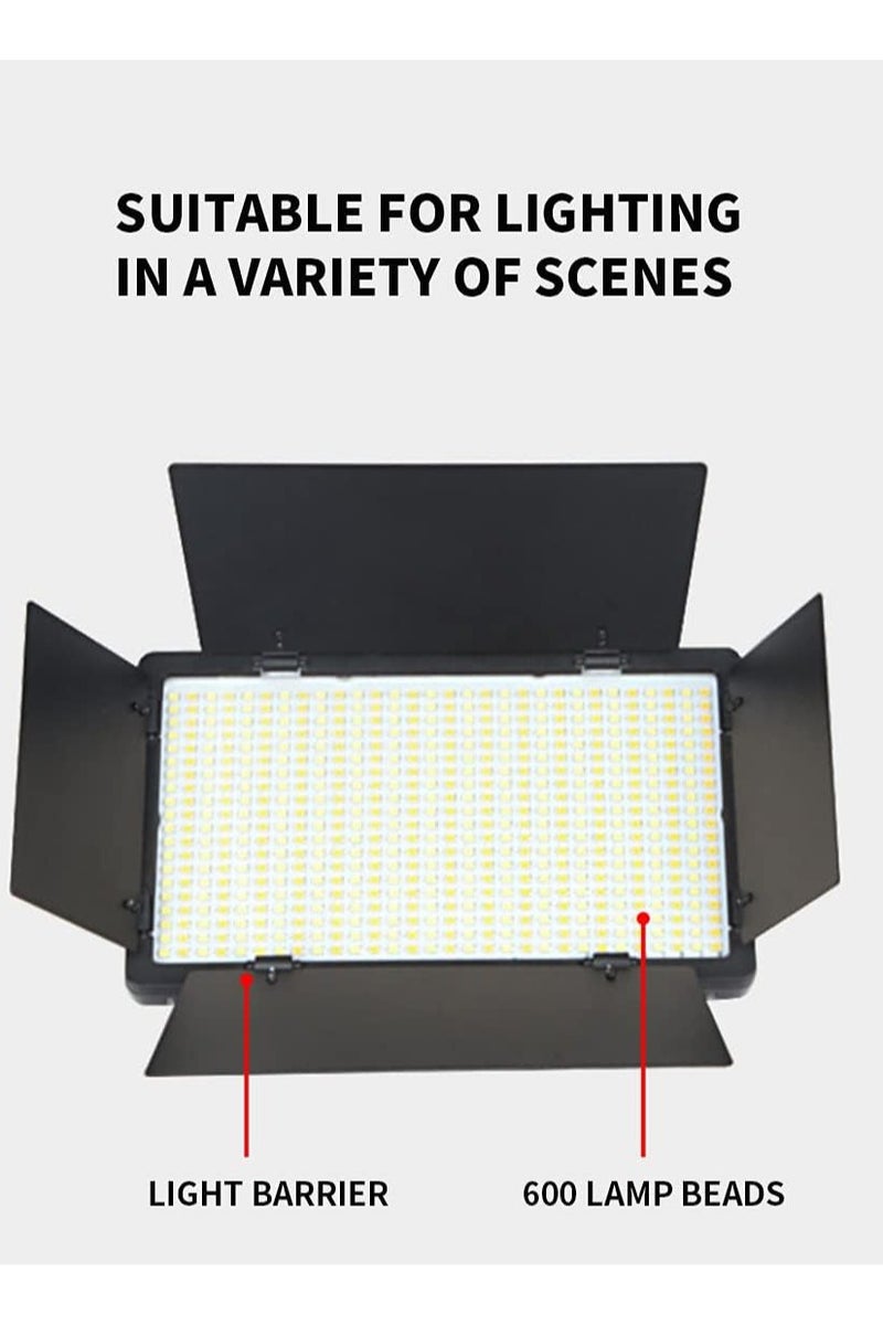 LEDIN 600 LED Light Kit, Rechargeable and Plug-Powered Camera Light, 3200K-5600K, Video Conference Live Light - Image 2